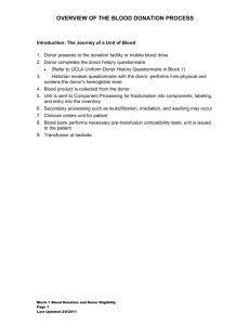Overview of the Blood Donation Process
