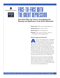 Face-to-face With The Great Depression