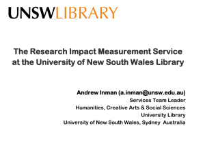 UNSW Library's Research Impact Measurement Service
