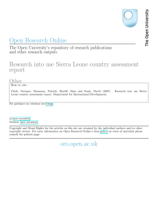 Open Research Online Research into use Sierra Leone country