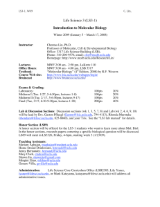 Life Science 3 (LS3-1) Introduction to Molecular Biology