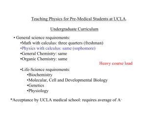 Teaching Physics for Pre-Medical Students at UCLA