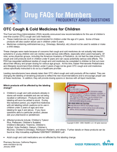 OTC Cough & Cold Medicines for Children