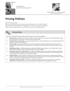 Pricing Policies