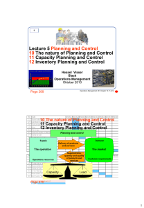 Lecture 5 Planning and Control 10 The nature of