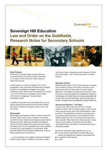 Sovereign Hill Education Law and Order on the Goldfields Research