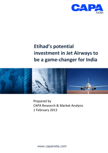 Etihad's potential investment in Jet Airways to be a