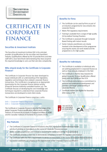 Certificate in corporate finance