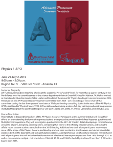 Physics 1 APSI