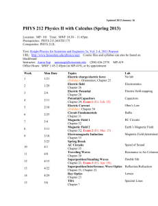 PHYS 212 Physics II with Calculus (Spring 2013)