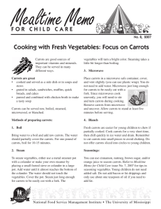 Cooking with Fresh Vegetables: Focus on Carrots