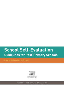 School Self-Evaluation - Department of Education and Skills