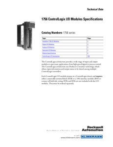 1756 ControlLogix I/O Modules Specifications