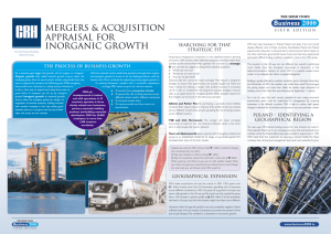 mergers & acquisition appraisal for inorganic growth