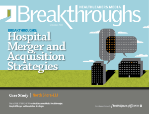 Hospital Merger and Acquisition Strategies
