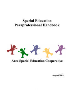 Special Education Paraprofessional Handbook