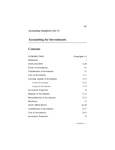 (AS) 13 Accounting for Investments