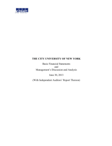 THE CITY UNIVERSITY OF NEW YORK Basic Financial Statements