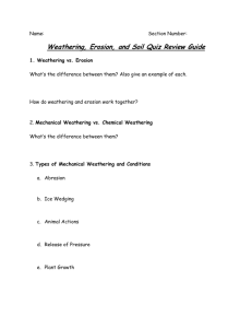 Weathering, Erosion, and Soil Quiz Review Guide