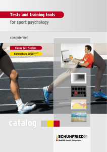 Catalog "Tests and training tools for sport psychology"