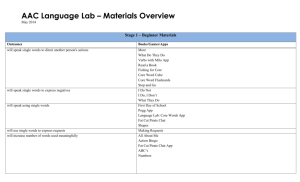 AAC Language Lab – Materials Overview