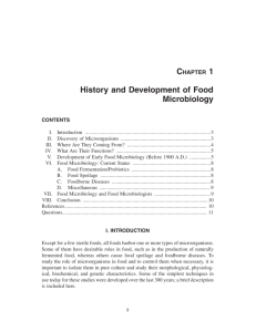History and Development of Food Microbiology