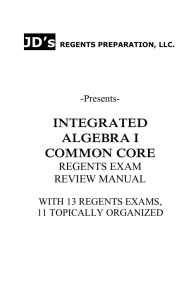 integrated algebra i common core