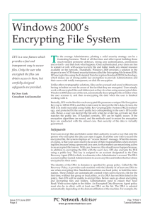 Windows 2000's encrypting file system