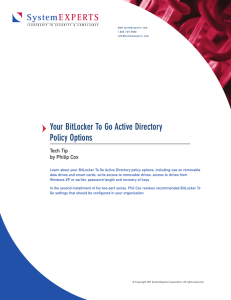 Your BitLocker To Go Active Directory Policy Options