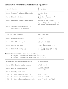 TECHNIQUES FOR SOLVING DIFFERENTIAL EQUATIONS
