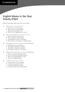 English Idioms in Use Quiz Felicity O'Dell