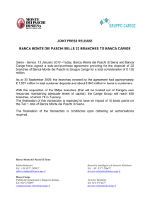 draft press release - Gruppo Banca Carige