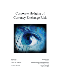 Corporate Hedging of Currency Exchange Risk