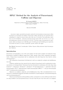 HPLC Method for the Analysis of Paracetamol, Caffeine and Dipyrone
