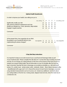 Optimal Health Questionaire In order to improve your health, how