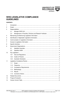 whs legislative compliance guidelines