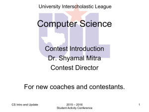 Computer Science Intro - University Interscholastic League