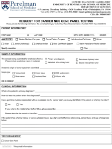 REQUEST FOR CANCER NGS GENE PANEL TESTING