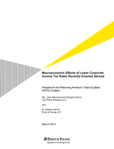 Macroeconomic Effects of Lower Corporate Income Tax Rates