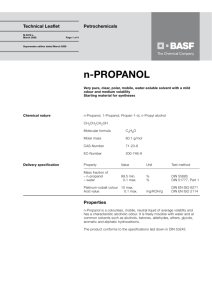 n-PROPANOL - Alcohols & Solvents BASF