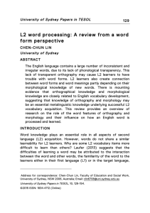 L2 word processing: A review from a word form perspective