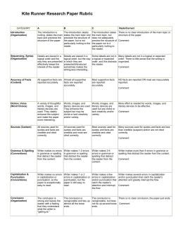 Kite runner research paper