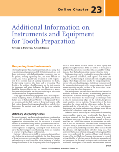 Additional Information on Instruments and Equipment for Tooth