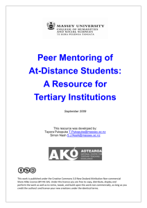 Peer Mentoring of at-Distance Students