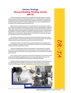 Literacy Strategy Directed Reading-Thinking Activity (DR-TA)