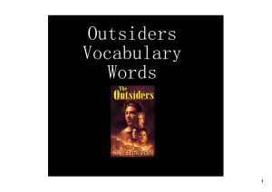 Outsiders Vocabulary Words