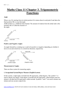 Maths Class 11 Chapter 3. Trigonometric Functions