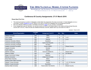 NY Country Assignments Conf. B - National Model United Nations