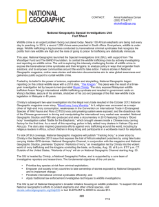 National Geographic Special Investigations Unit Fact Sheet 7/15