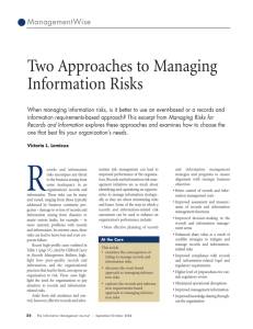 Two Approaches to Managing Information Risks